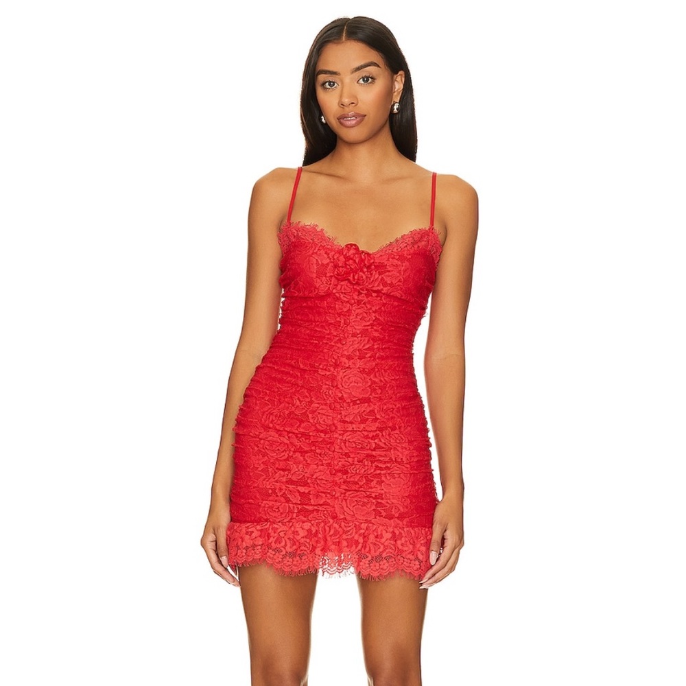 For Love and Lemons Della Mini Dress - Red